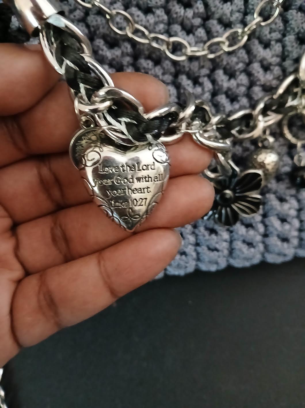 Velvet Storm (featuring Luke 10:27 charm: “Love the Lord your God with all your heart”)