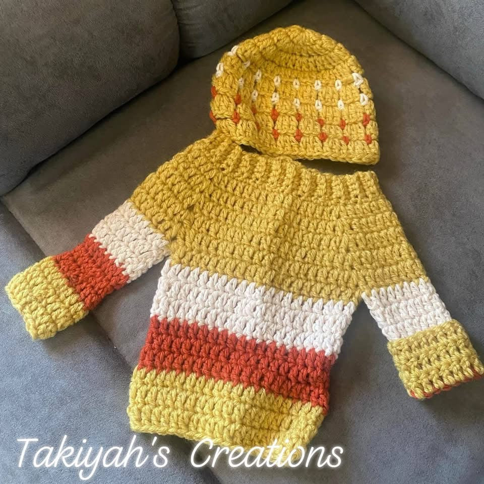 Autumn Glow Baby Crochet Set – Blanket • Sweater • Baby hat• Booties