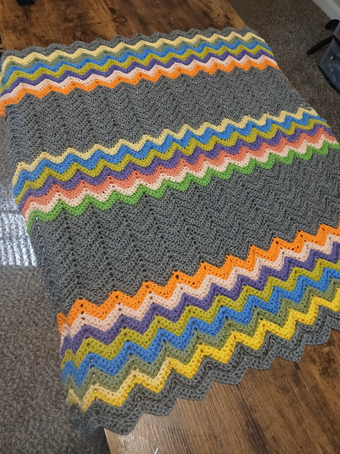 Rainbow Ripple Baby Blanket