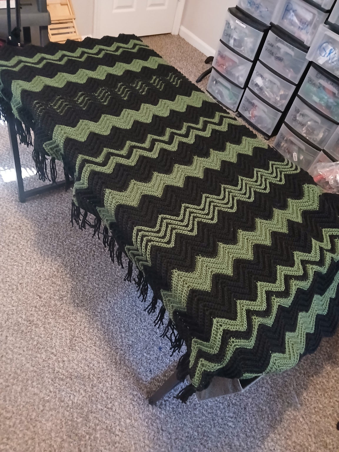Forest Wave Chevron Crochet Blanket