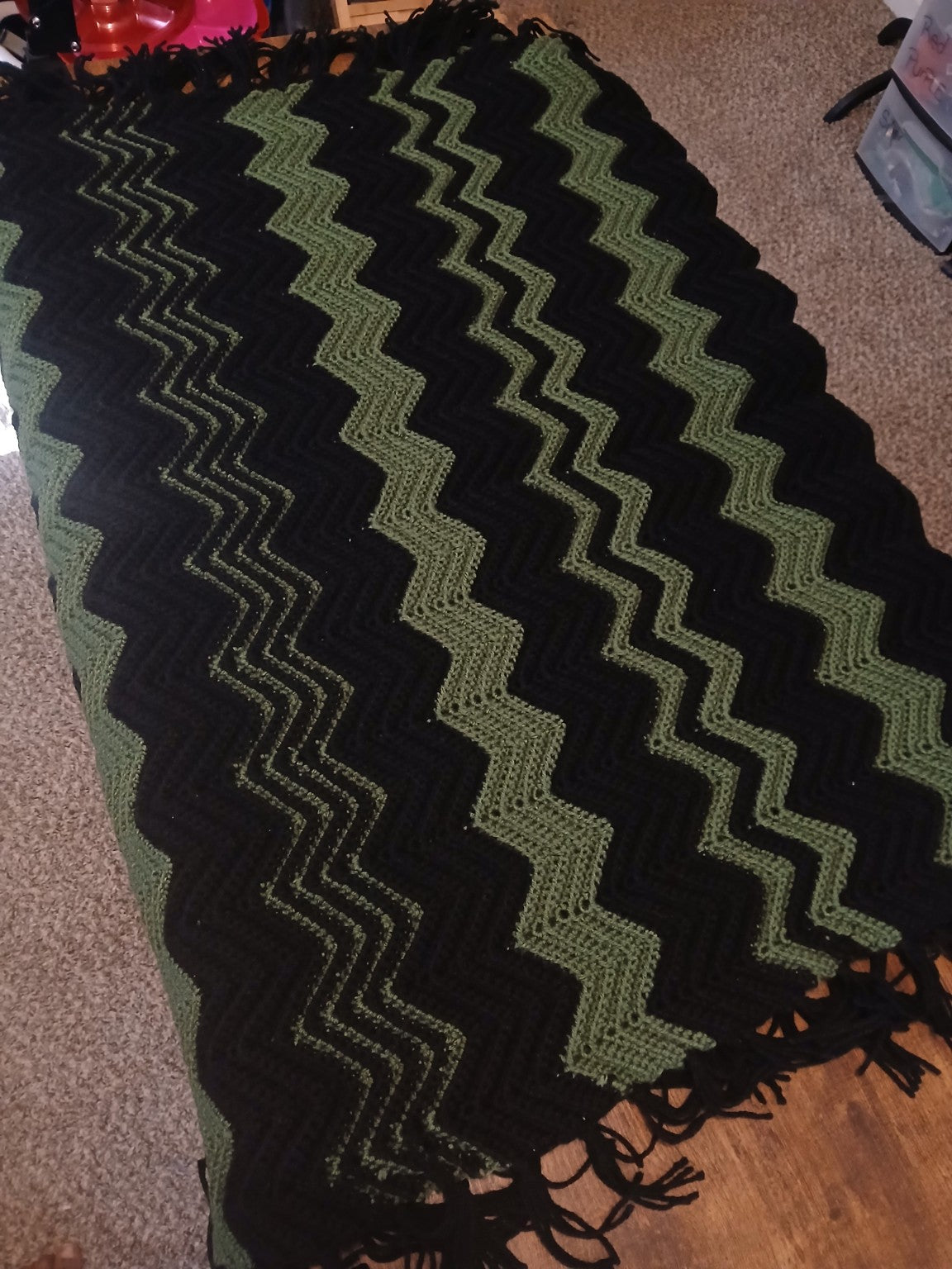 Forest Wave Chevron Crochet Blanket