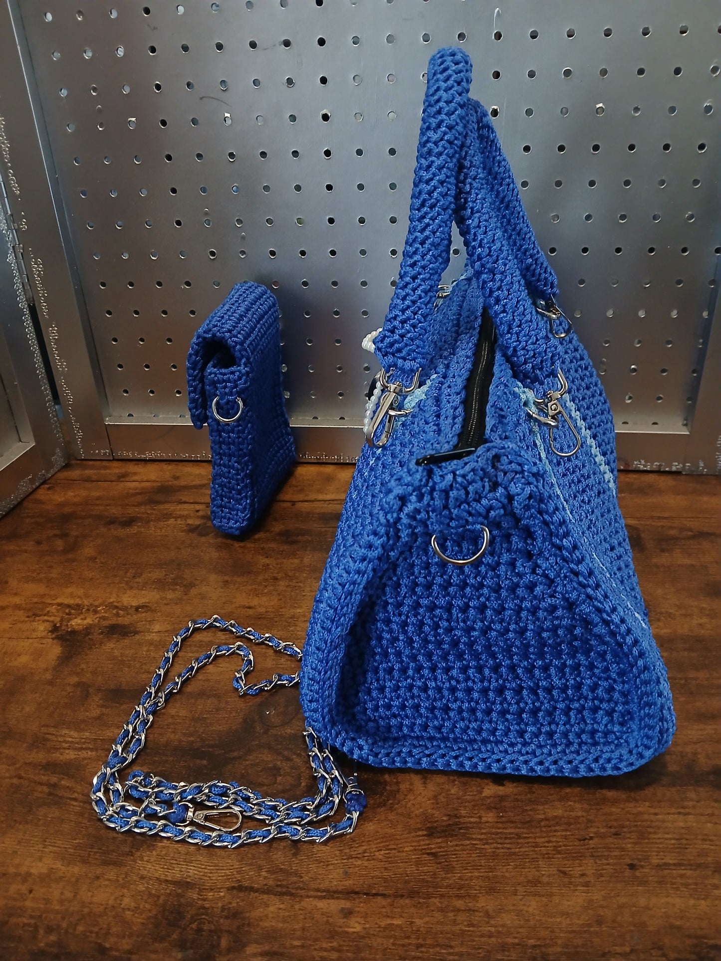 Blue Blossom Luxe Crochet Bag Set