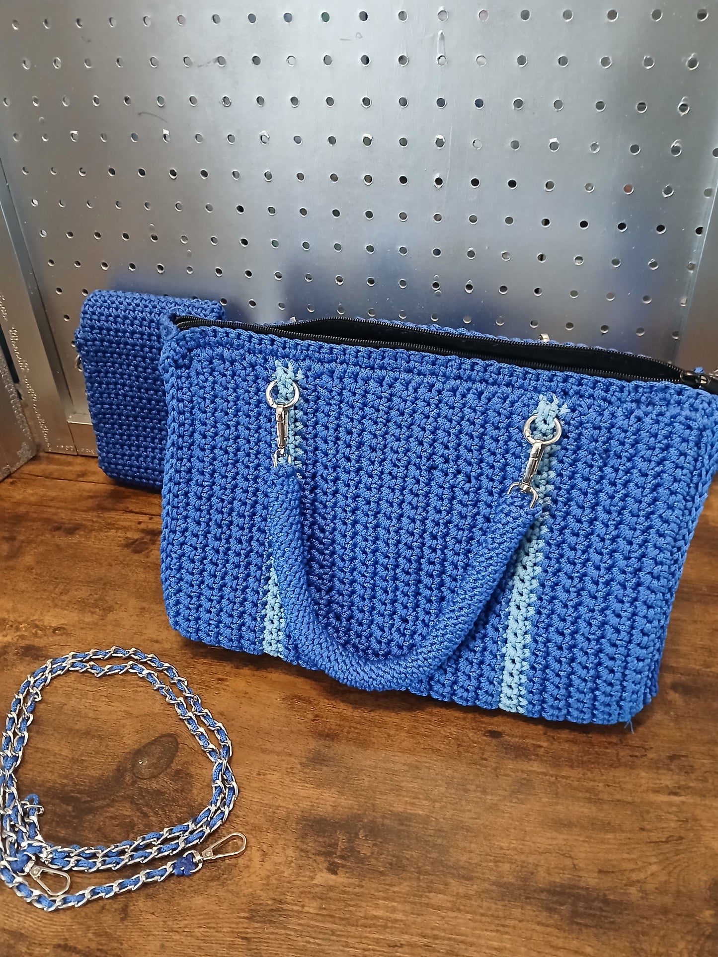 Blue Blossom Luxe Crochet Bag Set